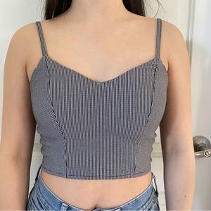 Forever 21 Back Zipper Houndstooth Cami Crop Top Size S